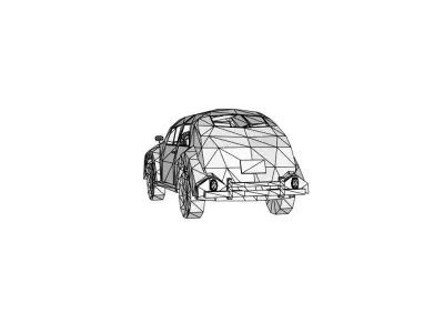 Car LowPOLY - Volkswagen -beetle Low-poly 3D model