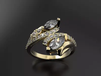 2 Marquis ring  3D print model