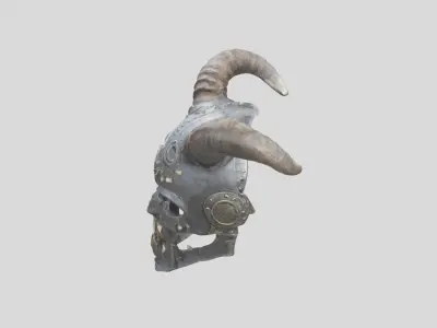 Horned Helm Low-poly 3D model