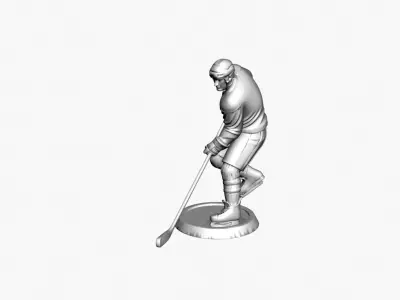 Realistic Ice Hockey Player 3D Model Athletic Sculpture 3D model