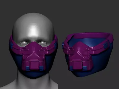 helmet high poly sculpt 3d printable  3D model 7
