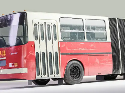Soviet Bus Lowpoly Ikarus Low-poly 3D model