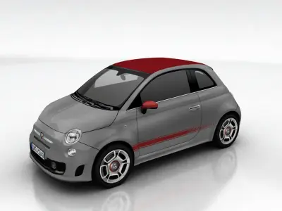Fiat 500 Abarth Low-poly 3D model