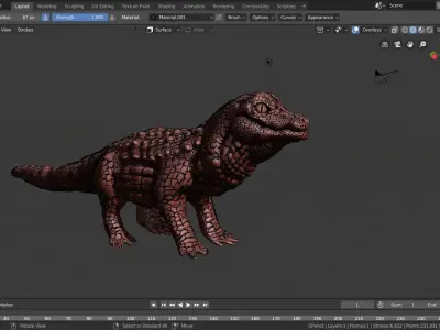 GREASE PENCIL crocodile 3D model