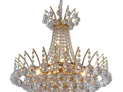 Empire 8-Light Gold Finish and Clear Crystal Chandelier 3D model