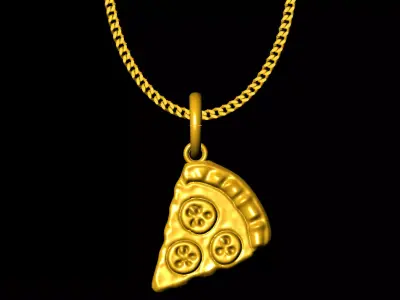 Pizza slice pendant charms - one inch pendant 3D print model