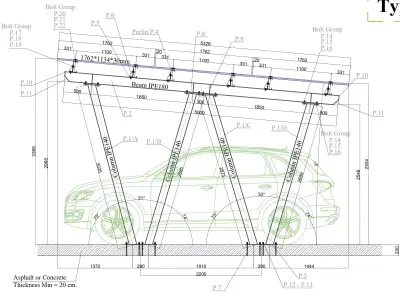 6 kWp Solar Carport Project Type 6 3D model