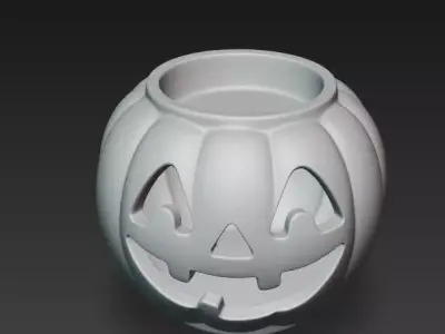 Smiling Pumpkin Candle Holder 3D print model