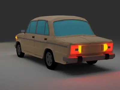 Lada car Low-poly 3D model