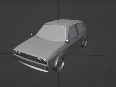 Low cartoon poly car model  Low-poly 3D model