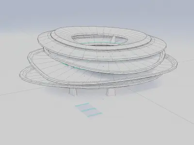 Future Parking Garage futuristic building 3D model
