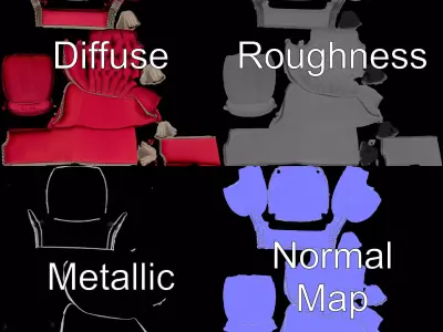 Velvet Armchair Elegance model pack Low-poly 3D model