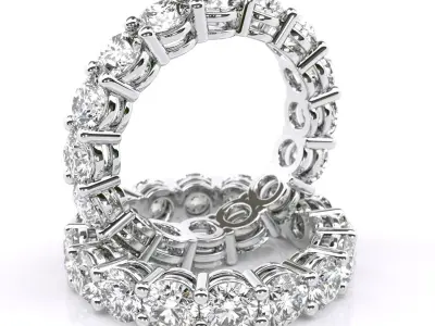 Round Diamond Eternity Wedding Band 2 3D print model 3D print model