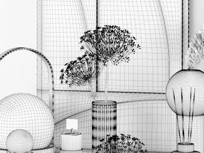 beige decoration set  3D model