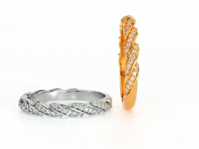 Elegant twisted ring 3D print model