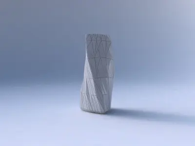 Vase twist curved tipping triangle with random triangle plates 3D print model