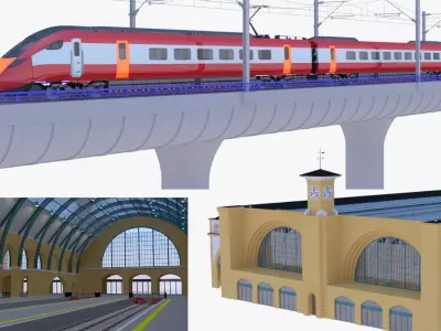 Azuma bridge and Kings Cross 3D Model Collection