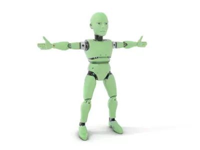 Green Humanoid Robot model pack Low-poly 3D model