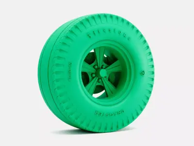 15x10 Radir Tri Ribb Wheel Firestone Dragster Tire 3D print model