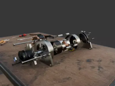 Car Alternator Low Poly PBR Game Ready 3D Model Low-poly 3D model