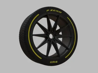 Miniature Enkei Draco Rim and Tire - 3D Print - No Textures 3D print model