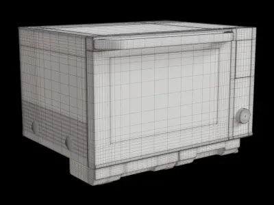 Black Inverter Modern Microwave 3D model