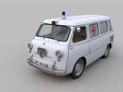 FIAT 600 MULTIPLA AMBULANZA 1956 3D model