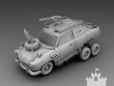 Car with high suspension 3D print model