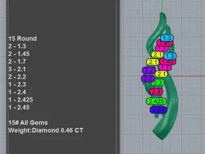 Twisted Diamond Pendant Necklace 3D print model