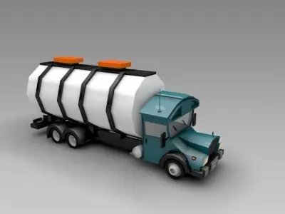 low poly turck tank Low-poly 3D model