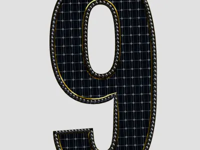 Solar Panel Number - 9 3D model