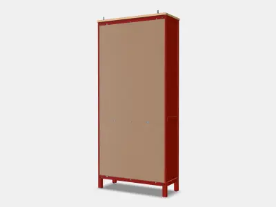 HEMNES Glass-door cabinet with 3 drawers 2 3D model