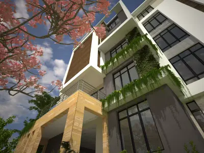 5 storey building 3D model
