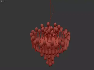 Crystal Droplet Chandelier with Layered Glass Design 3D model