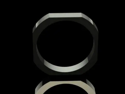 Golden Geometric Wedding Ring 3D print model