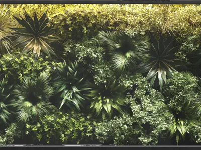  plant stand rock vertical garden wall glass box vase 3D model