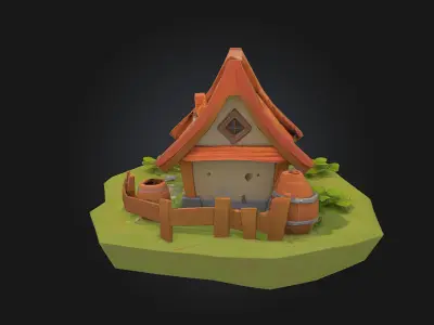 Cottage Haven  Cozy Fantasy Cottage 3D Model 3D model