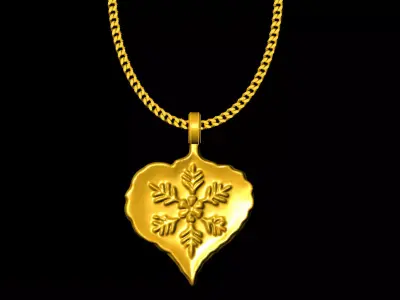 Leaf pendant charms - one inch pendant 3D print model
