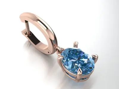 Earring oval  432 3D print model