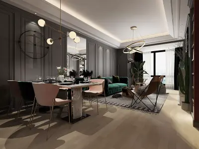 Luxury living room interior 3D model