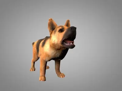 Shepherd german Low-poly 3D model