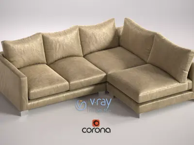 Sofa Zara Corner unit small  left hand facing extra deep 3D model