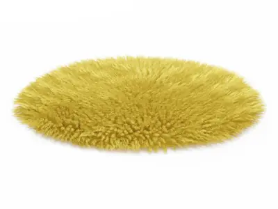 Round yellow carpet fur 3D model