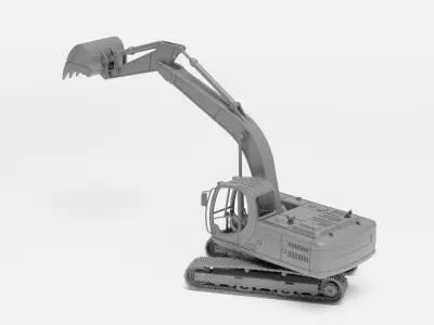 JCB Excavator - H0 scale construction equipment kit 3D print model