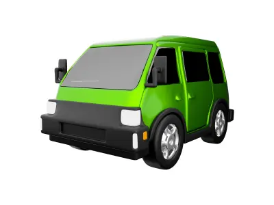 3d Eco-Friendly Electric Car icon 3D model