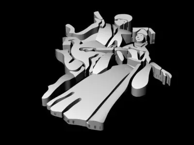 Caucasian Golden Necklace 3D print model