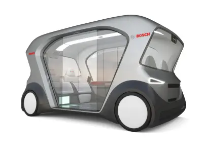 Electric Bosch IoT Shuttle with Interior 3D model