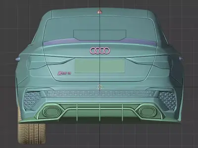 Audi RS3 2024  Rear Side  High-Quality 3D Printable Model 3D print model