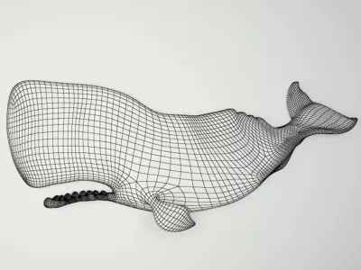 Hand-Carved Sperm Whale 6 3D model