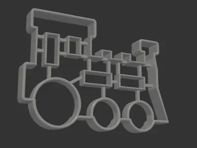 Train Cookie Cutter double-sided 3D print model